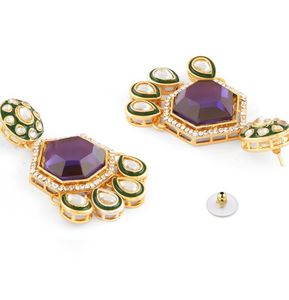 Purple Kundan set