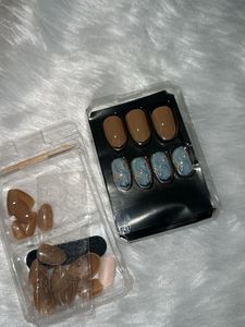 Nude Shade Swirl Presson Nails