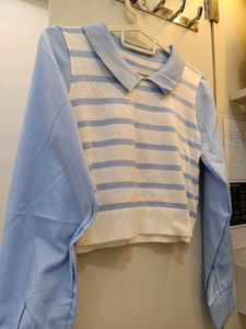 Striped Knit Top with Sleeves