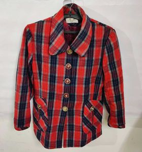 Plaid Korean Unisex Blazer - Chest 34