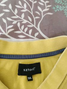 Plus Size 5xl Yellow Sztori Polo Shirt
