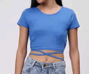 Tie Up Blue Top