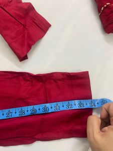 Red Embellished Kurta