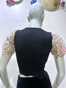 White Puff Sleeve Top