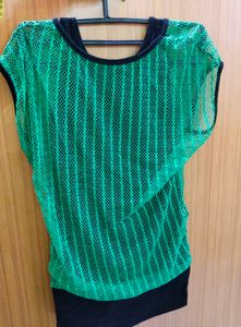 Green Fishnet Top