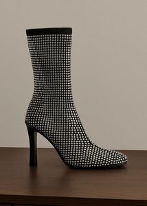 MANGO Silver Studded Boots
