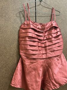 Womens Strip Satin With Lining Top Xxl