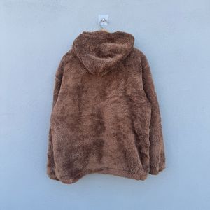FCMM Brown Fuzzy Hoodie Jacket