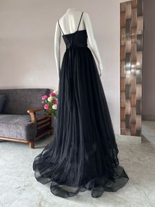 Black Tulle Satin Corset Style Gown