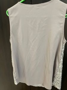 Embellished Silver Top