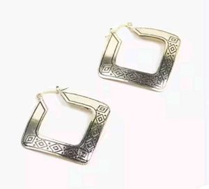 AJIO - Geometric Patterned Hoop Earrings
