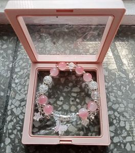 Pink Beaded Charm Bracelet
