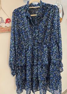 Blue Floral Dress - Zudio