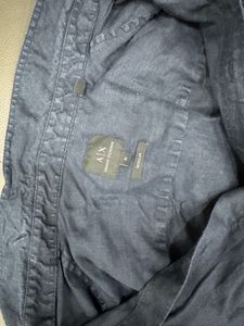 Armani Exchange Blue Linen Shirt