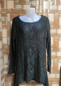 Sparkling Black Knit Sweater
