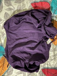 Purple Tie-Up Sleeve Corset Top