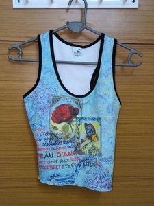 Printed Blue Tank Top