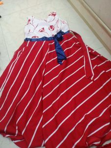 Red Frock For 10 Year Girl. Looks Beautiful.