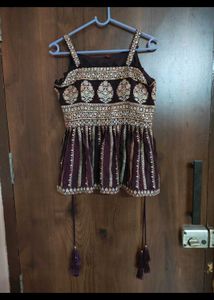 Purple Peplum Palazzo Set
