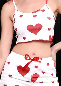 Shein Graphic Print Curled Hem Top & Shorts