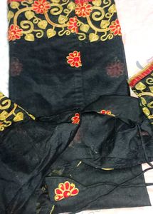 Embroidered Black Kurti Top