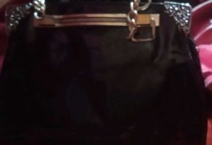 Black Handbag with Chain Detail