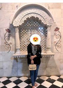 Embroidered Black Tunic Top