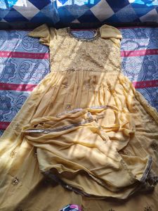 Yellow Gown With Dupatta
