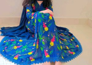 (Size~L)New Blue Anarkali Suit !