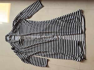Striped Black &amp; White Shrug