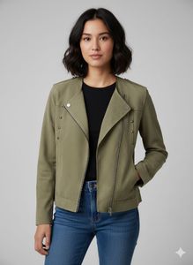 Olive Green Moto Jacket