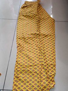 Yellow Printed Kurti Pant Set Xxl