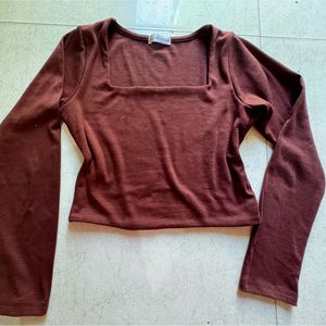 Brown Long Sleeve Top