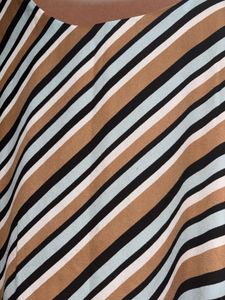 Striped Brown &amp; Blue Midi Dress