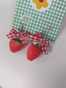 Set Of Three Fruit And Floral Earrings
