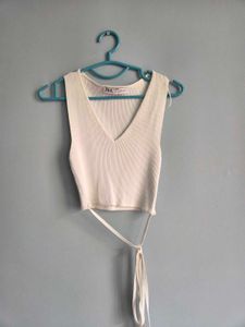 Zara Knit Crop Top White S