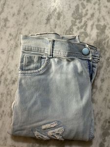 Ripped Light Wash Denim Jeans