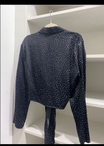 Zara Satin Tie Front Blouse