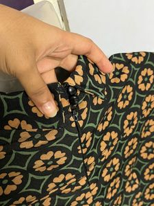 Korean High Neck Patterned Mini Dress