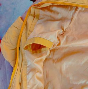 YELLOW COLOUR BRANDED JACKET WITH TWO POCKET