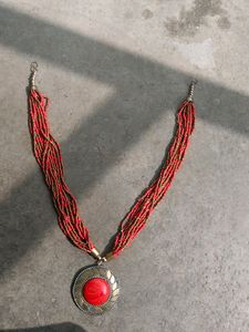 Red Necklace With big Pendant