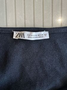 Black Asymmetric Crop Top