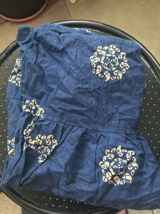 Kurti Set-Beautiful BlueCream With Chudidar