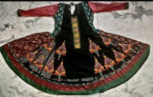 Black Colour Neted Anarkali Top