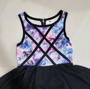 Galaxy Print Fit & Flare Dress