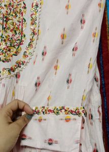 Embroidered Print Long Sleeve Flowy Gown