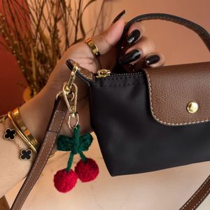 Crochet Cherry Keychain