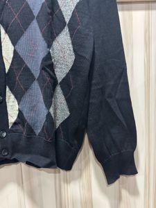 Lacoste Pure Wool Black Cardigan