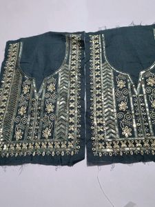 Neck Embroidery Patches Combo Of 2 Grey And Golden