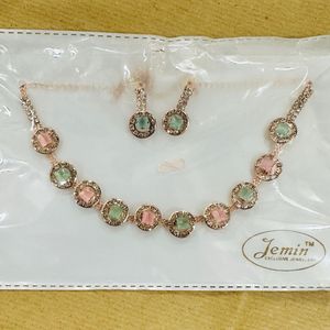 Rose Gold Pastel Gem Jewelry Set